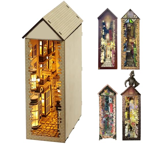 LED Book Nook Set für Erwachsene dekorativer Buchstützenständer, DIY Bücherregal Dekor Ständer Dekoration Feengarten Miniaturen Home Dekoration Zubehör LED Book Nook Set für Erwachsene dekorativer Buchstützenständer, DIY Bücherregal Dekor Ständer Dekoration Feengarten Miniaturen Home Dekoration Zubehör von suruim