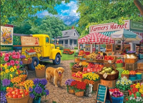 Sutinban Puzzle 1000 Teile - Puzzle Erwachsene Klassische Puzzles für Erwachsene und Kinder 70 x 50 cm, Thema: Bauernmarkt von sutinban
