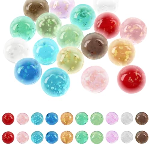 svpfuo 20 Stück Glasmurmeln Mehrere Farben, Leuchtmurmeln Kinder, Murmeln Glas Farbig, 14mm Leuchtende Glasmurmeln für Kinder Werden für Murmelspiele, Basteldekoration usw. Verwendet von svpfuo
