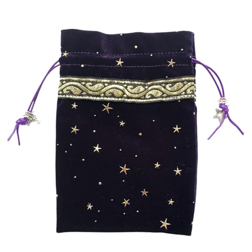 Syayw Tarot Card Holder Pouchage | Aufbewahrungstasche aus Samt | Samtbeutel mit Kordelzug | wendbarer Schutz für Oracle Rune Stones, Reiseorganizer für Crystals Syayw Tarot Card Holder Pouchage | Aufbewahrungstasche aus Samt | Samtbeutel mit Kordelzug | wendbarer Schutz für Oracle Rune Stones, Reiseorganizer für Crystals von syayw