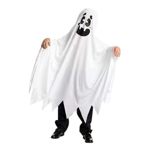 Weißes Geisterkostüm - Soft Smile Ghost Cosplay Umhang für Kinder Erwachsene | Unisex Cloak | Festliches Karnevals-Outfit | Gruseliges Thema Kostüm für Trick Treat Fun Parties Weißes Geisterkostüm - Soft Smile Ghost Cosplay Umhang für Kinder Erwachsene | Unisex Cloak | Festliches Karnevals-Outfit | Gruseliges Thema Kostüm für Trick Treat Fun Parties von syayw