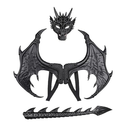 syayw Halloween-Cosplay-Set mit Drachenmotiv, Zubehör für Kostüme mit Flügeln, fantastisches Kreatur, lustiges Drachen-Kostüm, Cosplay-Zubehör für alles von syayw