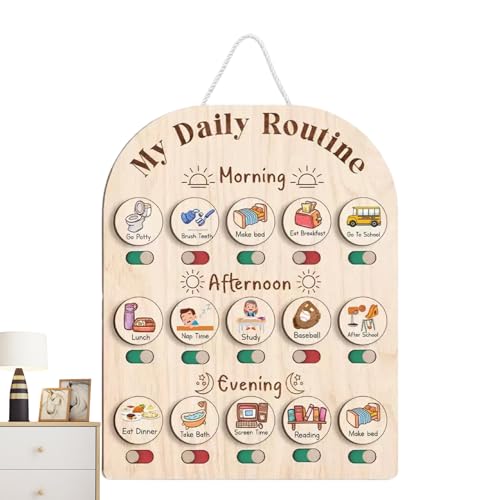 syayw Routine-Tafel für Kinder | Schild aus Holz für Kleinkinder von 3 – 5 Jahren, Lernspielzeug aus Holz mit Planer, Schulbedarf für Vorschulkinder syayw Routine-Tafel für Kinder | Schild aus Holz für Kleinkinder von 3 – 5 Jahren, Lernspielzeug aus Holz mit Planer, Schulbedarf für Vorschulkinder von syayw