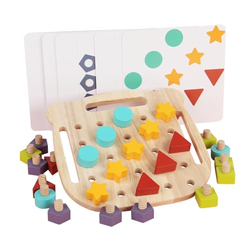 syayw Schraubtafel für Les, PEG-Schraubenbrett, Puzzlespiel aus Holz – Lernset aus Bausteinen, Feinmotorik-Spielzeug, Sortiertabelle syayw Schraubtafel für Les, PEG-Schraubenbrett, Puzzlespiel aus Holz – Lernset aus Bausteinen, Feinmotorik-Spielzeug, Sortiertabelle von syayw
