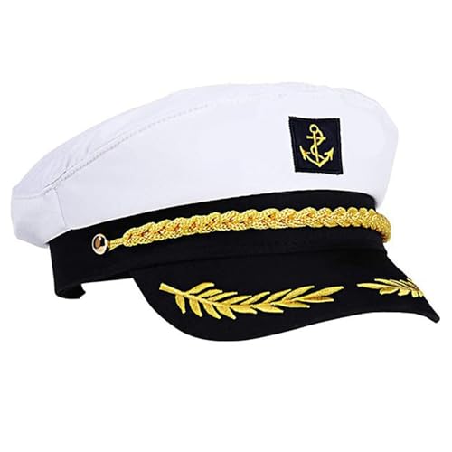 syayw Yachthut Erwachsene | Captain Cap Sailor für Erwachsene | Seglerhut Kostümzubehör | Erwachsene Hut Captain Kostüm Sailors Outfit für Seelyachtpartys Cosplay von syayw