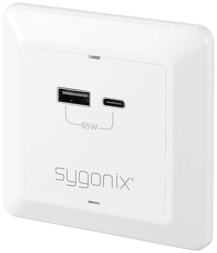Sygonix SY-5251910 USB-Ladesteckdose Überspannungsschutz, mit USB-C®, mit USB-Ladeausgang Weiß von sygonix