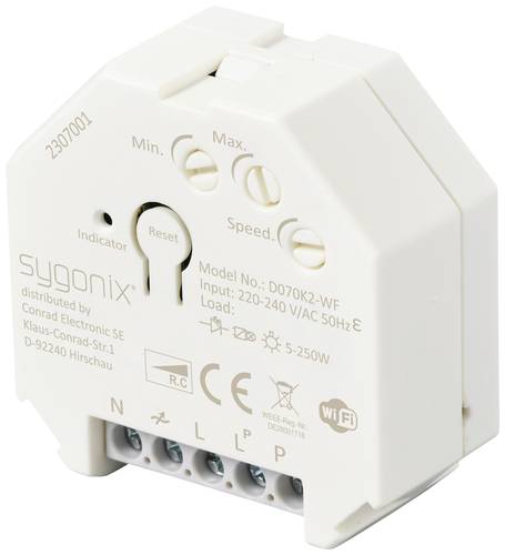 Sygonix SY-5775566 Unterputz Dimmer Geeignet für Leuchtmittel: LED-Lampe, Glühlampe, Halogenlampe von sygonix