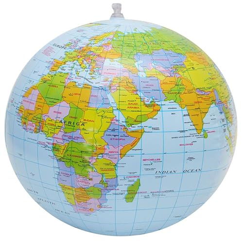 Aufblasbarer, aufblasbarer - PVC-Weltkugel - 16-Zoll-aufblasbarer Erd-Wasserball mit topografischer Karte, Wasserball für Kinder, Schule, Klassenzimmer, Geographie, Partyzubehör Aufblasbarer, aufblasbarer - PVC-Weltkugel - 16-Zoll-aufblasbarer Erd-Wasserball mit topografischer Karte, Wasserball für Kinder, Schule, Klassenzimmer, Geographie, Partyzubehör von szaluyk