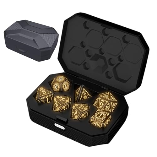 Beleuchtetes Würfel-Set – Tischspiel-Würfel, mehrseitig, elektronisch, beleuchtet, polyedrisches Würfel-Set, wiederaufladbar mit Ladebox, elektronisches Würfel-Set, wiederaufladbar, RPG-Blinkwürfel von szaluyk