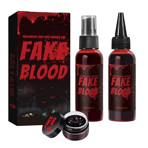 Halloween Fake Blood 60ml | Realistisches tropfendes Blut für beängstigende Kostüme und Requisiten | Vampire Horror Make -up für Erwachsene, Kinder, Männer & Frauen | Cosplay -Zubehör für Partys und V Halloween Fake Blood 60ml | Realistisches tropfendes Blut für beängstigende Kostüme und Requisiten | Vampire Horror Make -up für Erwachsene, Kinder, Männer & Frauen | Cosplay -Zubehör für Partys und V von szaluyk