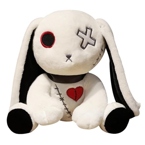 Kaninchen -Plüschspielzeug, gotisch gefüllte Tierkaninchen | Schwarz/weiß/rosafarbene Hase Toyy Draadful Pluushie Dolls Geschenke Hallowen Rabbiit Plushh Toy | Halloween Weihnachten Rabt Plüschg von szaluyk