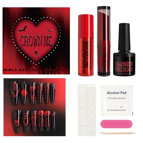 Spooky Make -up -Set - Halloween Make -ups, Nagelstücke | Mattes langlebiges Gesichtsbemalungs-Kit, make-up für Gesichter und Körper, Grausamkeit, hergestellt in Großbritannien, geeignet für Kinder Er von szaluyk