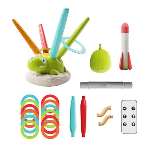 szaluyk Dinosaurier Musical Jumping Toy | Launcher | Ringspiel werfen | Fernbedienungsaktivitätsspielzeug | Indoor -Outdoor - | Geschwindigkeit & Agilitätspraxis | Aktives Geschenk für Ki von szaluyk