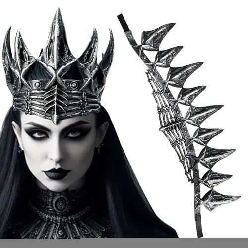 szaluyk Krähenkönigin | Krähenkönigin-Kostüm, Gothic-Kopfschmuck, Kostümzubehör, Cosplay für Damen und Mädchen von szaluyk