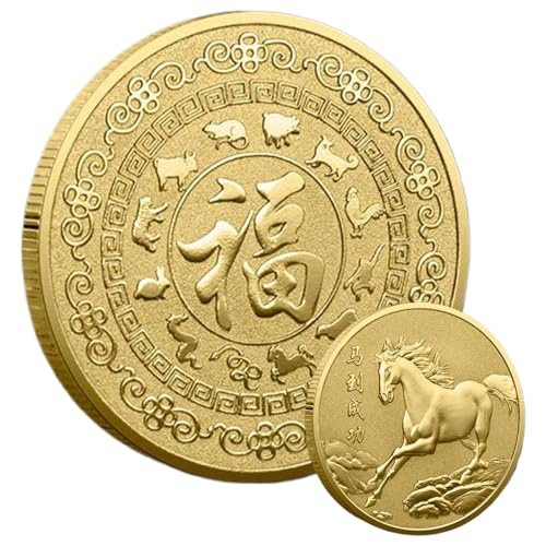 szaluyk Pferdemünze | Jahr des Hauses | Segen Souvenir | Glück Kursfrequenz | 2026 Chinesische Neujahrsdekoration | Sammlergeschenk | Home Desk Ornament | Erwachsene Kindersammler | Festliche Feier von szaluyk