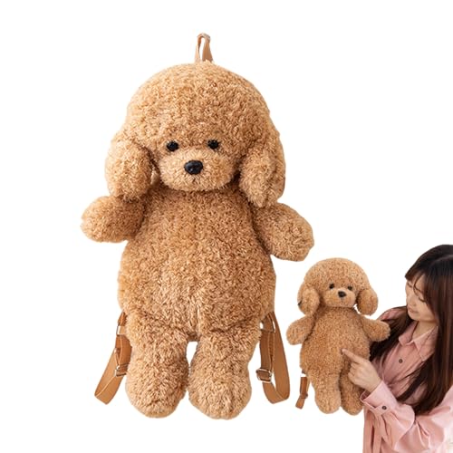 szaluyk Plüsch-Rucksack | Kinder-Plüsch-Rucksack – weiche, bezaubernde Hunde-Form Geldbörse für Schule, Kinder, Frauen, Outdoor, Reisen, Alltag, khaki, Refer to description von szaluyk