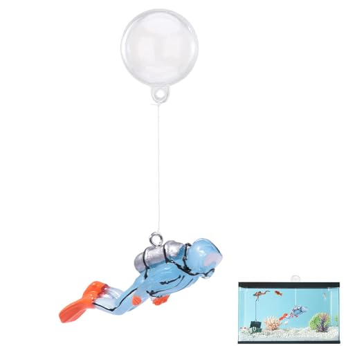 szaluyk schwimmende Aquariumdekorationen - Harzfischantriebskugel Dekorationen für Panzer - Fischtankdekoration Aquarium Taucher Fischtank Aquarium Diver Floating Ornament Fischspielzeug von szaluyk