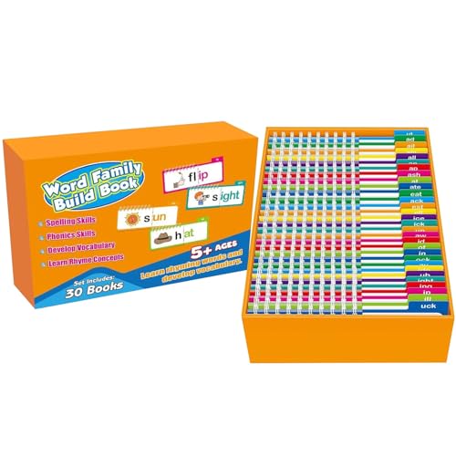 30 Read and Rhyme Flip Books Word Family FlipBooks Vocabulary Flash Cards, Sight Words Families Flash Card Kindergarten Lernspielzeug Geschenke für Kinder von szvbofueck