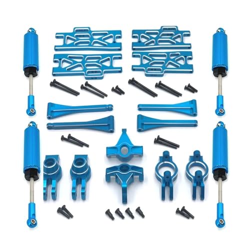 tKLNvZ 104016 104018 104009 12402-A 12404 12409 Metall-Upgrade-Teile-Set, Lenkungsbaugruppe, Verbindungsstange, Stoßdämpfer-Set, RC-Auto(Blue) von tKLNvZ