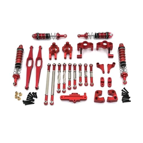tKLNvZ 12429 Metall-Upgrade-Teilesatz Lenkungsanordnung Verbindungsstange Stoßdämpfersatz 1/12 RC Autozubehör(Red) von tKLNvZ
