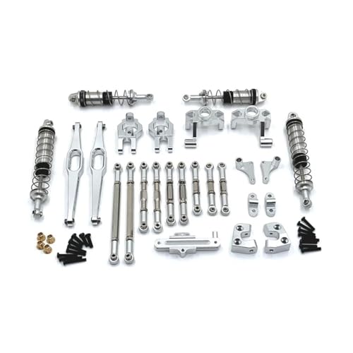tKLNvZ 12429 Metall-Upgrade-Teilesatz Lenkungsanordnung Verbindungsstange Stoßdämpfersatz 1/12 RC Autozubehör(Silver) von tKLNvZ