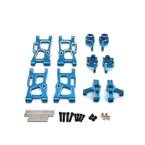 tKLNvZ 144001 144010 124007 124008 124016 124017 124018 124019 Metall Suspension Arme Lenkung Tasse Hub Carrier Set Upgrade Teile(Blue) von tKLNvZ