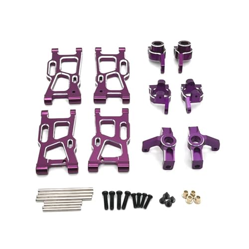 tKLNvZ 144001 144010 124007 124008 124016 124017 124018 124019 Metall Suspension Arme Lenkung Tasse Hub Carrier Set Upgrade Teile(Purple) von tKLNvZ