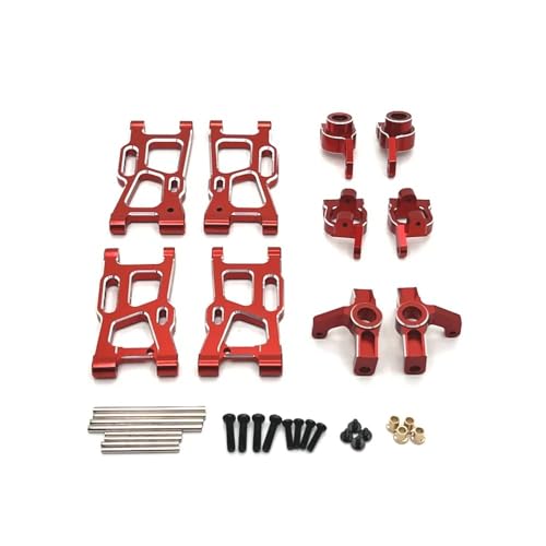 tKLNvZ 144001 144010 124007 124008 124016 124017 124018 124019 Metall Suspension Arme Lenkung Tasse Hub Carrier Set Upgrade Teile(Red) von tKLNvZ