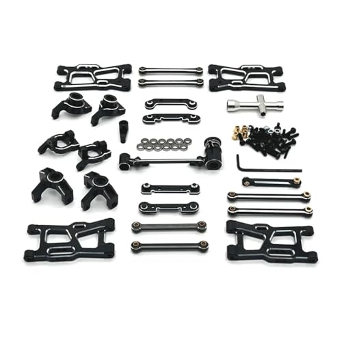 tKLNvZ 144001 144010 124007 124008 124017 124018 124019 Metallaufhängungsarm Lenkbecher Nabenträger Verbindungsstange Upgrade-Teile(Black) von tKLNvZ