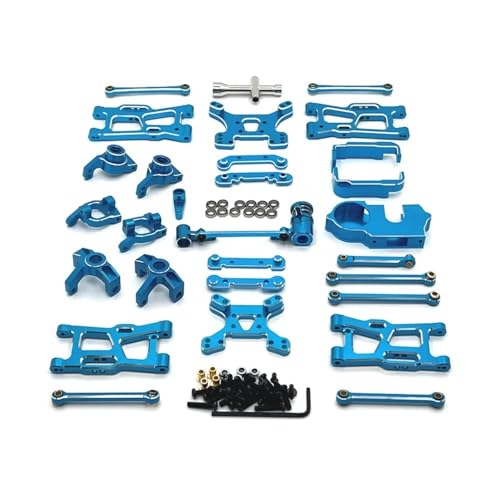 tKLNvZ 144001 144010 124007 124008 124017 124019 Metall Suspension Arm Lenkung Tasse Hub Carrier Shock Tower Link Upgrade Teile(Blue) von tKLNvZ