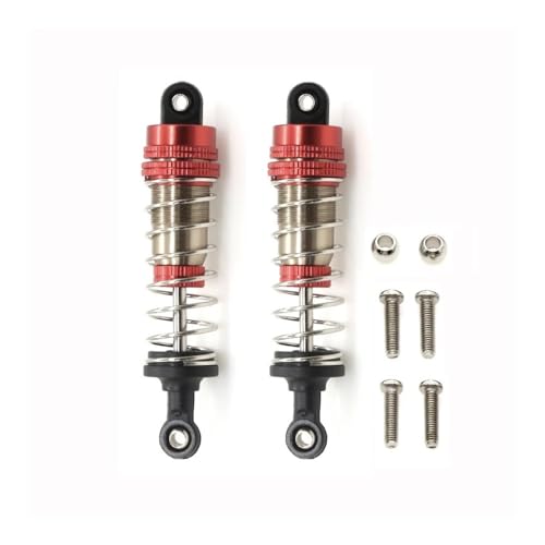 tKLNvZ 2 stücke Metall Stoßdämpfer Dämpfer Kompatibel mit 144001 124019 124018 RC Auto Upgrade Teile Zubehör(Red) von tKLNvZ