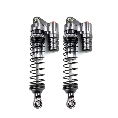 tKLNvZ 2PCS Voll Metall RC Piggyback Stoßdämpfer Loch zu Loch 90mm for 1/10 RC Crawler Auto TRX4 Axial SCX10 90046 D90 KM2 Y05(Titanium) von tKLNvZ