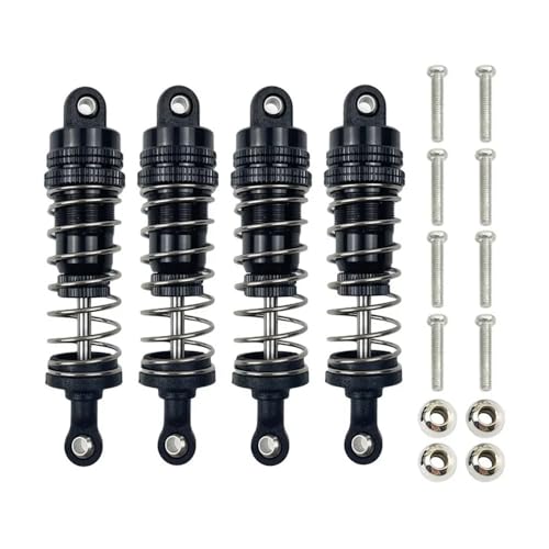 tKLNvZ 4 Stück 144001 144002 144010 124007 124008 124016 124017 124018 1240190 Metall Öl Stoßdämpfer Dämpfer RC Auto Upgrade Teile(Black) von tKLNvZ