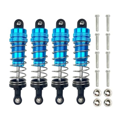 tKLNvZ 4 Stück 144001 144002 144010 124007 124008 124016 124017 124018 1240190 Metall Öl Stoßdämpfer Dämpfer RC Auto Upgrade Teile(Blue) von tKLNvZ