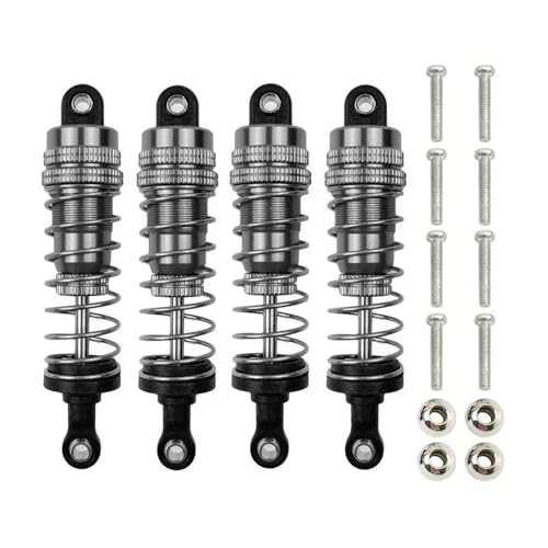 tKLNvZ 4 Stück 144001 144002 144010 124007 124008 124016 124017 124018 1240190 Metall Öl Stoßdämpfer Dämpfer RC Auto Upgrade Teile(Grey) von tKLNvZ