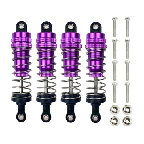 tKLNvZ 4 Stück 144001 144002 144010 124007 124008 124016 124017 124018 1240190 Metall Öl Stoßdämpfer Dämpfer RC Auto Upgrade Teile(Purple) von tKLNvZ