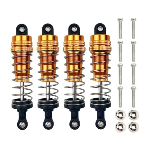 tKLNvZ 4 Stück 144001 144002 144010 124007 124008 124016 124017 124018 1240190 Metall Öl Stoßdämpfer Dämpfer RC Auto Upgrade Teile(Yellow) von tKLNvZ
