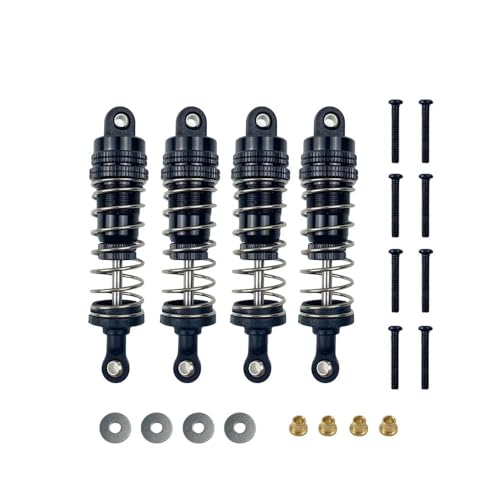 tKLNvZ 4 Stück MN128 MN86 MN86S MN86K MN86KS G500 Metall Stoßdämpfer Dämpfer 1/12 RC Crawler Auto Upgrade Teile(Black) von tKLNvZ