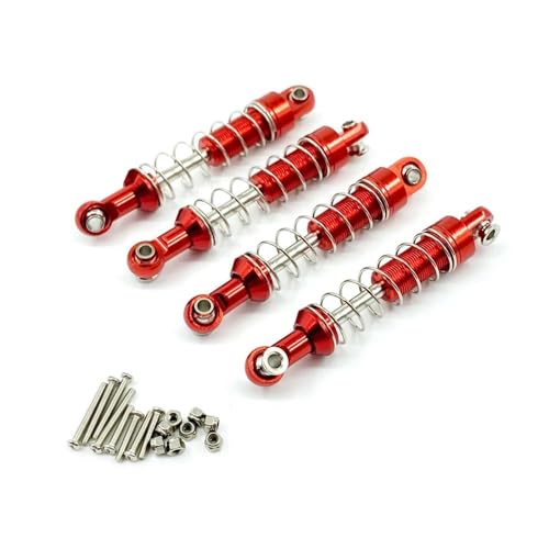 tKLNvZ 4 Stück Metall Stoßdämpfer Dämpfer RC Auto Upgrades Teile Zubehör Kompatibel mit C14 C24 MN D90 D91 D96 D99 D99S MN90 MN98 MN99S(Red) von tKLNvZ