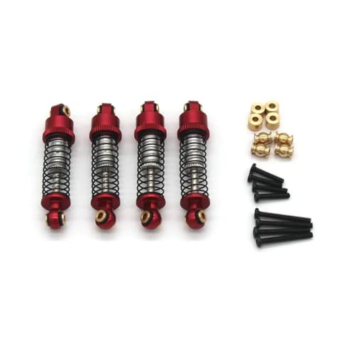 tKLNvZ 4PCS 1/24 Kompatibel mit RC fcx24 Fernbedienung Auto Metall Upgrade Zubehör Stoßdämpfer(Red) von tKLNvZ