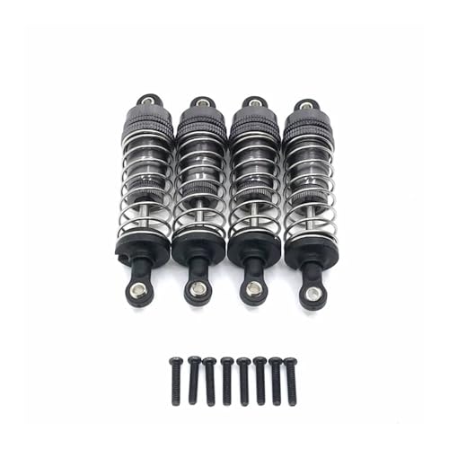 tKLNvZ 4PCs/1set Metall Vorne und Hinten Universal Stoßdämpfer for 124019 144001 RC Auto Upgrade Teile(Dark Grey) von tKLNvZ