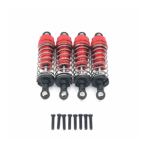 tKLNvZ 4PCs/1set Metall Vorne und Hinten Universal Stoßdämpfer for 124019 144001 RC Auto Upgrade Teile(Red) von tKLNvZ