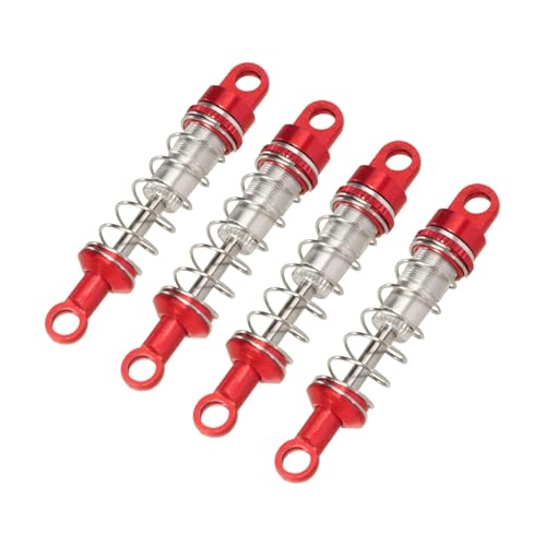tKLNvZ 60 mm Ölgefüllter Metallstoßdämpfer, kompatibel mit MN78 MN82 MN168 MN99sV2 RC-Auto, einstellbares Upgrade-Nachrüstteilzubehör(Red 4PCS) von tKLNvZ
