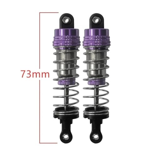 tKLNvZ 73 mm 80 mm Metall-Öl-Stoßdämpfer-Dämpfer, kompatibel mit H16H H16E H16P 16207 16208 16209 16210 RC-Car-Upgrade-Teilen(2pcs 73mm Purple) von tKLNvZ