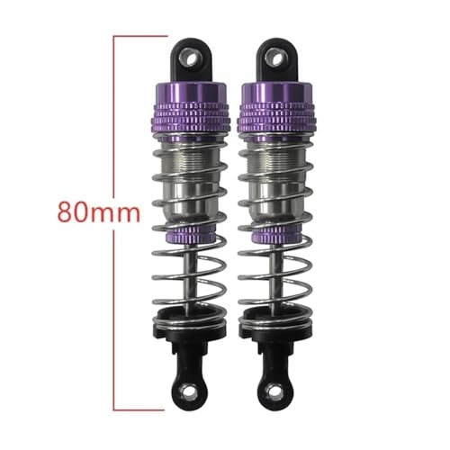 tKLNvZ 73 mm 80 mm Metall-Öl-Stoßdämpfer-Dämpfer, kompatibel mit H16H H16E H16P 16207 16208 16209 16210 RC-Car-Upgrade-Teilen(2pcs 80mm Purple) von tKLNvZ