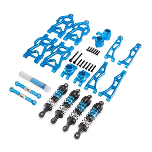 tKLNvZ Aluminiumlegierung-Aufhängungsarm-Sitz-Lenkbecher-Set, Upgrade-Metallteile-Zubehör, kompatibel mit RC-Auto 16101 16102Pro 16103(Blue) von tKLNvZ