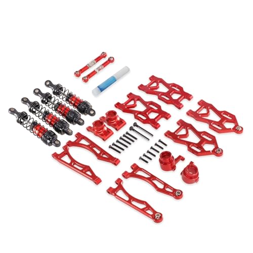 tKLNvZ Aluminiumlegierung-Aufhängungsarm-Sitz-Lenkbecher-Set, Upgrade-Metallteile-Zubehör, kompatibel mit RC-Auto 16101 16102Pro 16103(RED-Shock) von tKLNvZ
