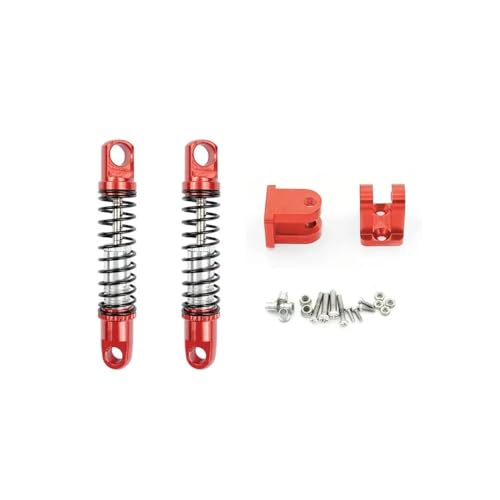 tKLNvZ D12 D42 Metall Vorne Hinten Stoßdämpfer Dämpfer mit Halterung Festen Sitz RC Auto Upgrades Teile Zubehör(2pcs Front Red) von tKLNvZ