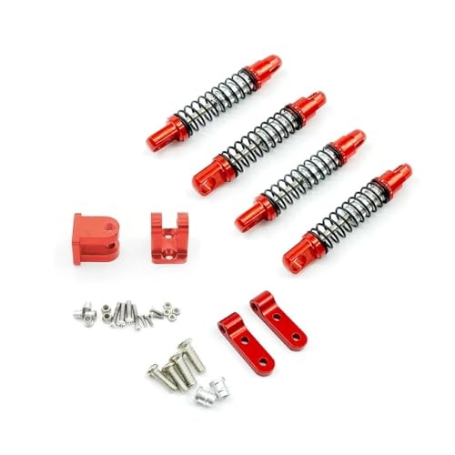 tKLNvZ D12 D42 Metall Vorne Hinten Stoßdämpfer Dämpfer mit Halterung Festen Sitz RC Auto Upgrades Teile Zubehör(4pcs Red) von tKLNvZ