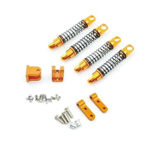 tKLNvZ D12 D42 Metall Vorne Hinten Stoßdämpfer Dämpfer mit Halterung Festen Sitz RC Auto Upgrades Teile Zubehör(4pcs Yellow) von tKLNvZ